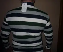 TFETTERS-Camiseta de manga larga para hombre, camisa con estampado de letras a rayas, cuello vuelto, M - 5XL talla grande, otoño