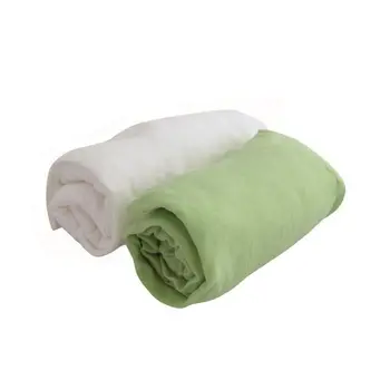 

DOUX NID Set of 2 fitted sheets White/anise 70x140 cm