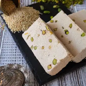 

New Ladybird Tahini Halva With Pistachios With Block 500 G 442588383