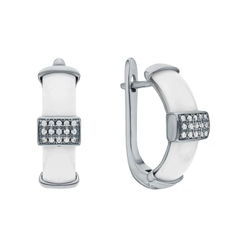 

Silver earrings with ceramics and cubic zirconia sunlight sample 925