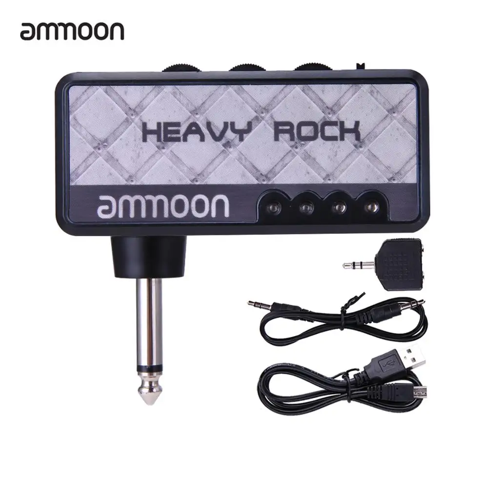 ammoon Portable Electric Guitar Amplifier Amp Mini Headphone Amp Built in Distortion Effect Top Quality Guitar Accessories Parts