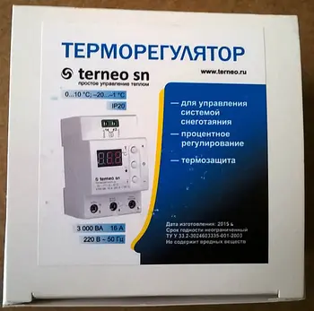 

Terneo sn20. Thermoregulator for snow absorption (антиобледенения systems).