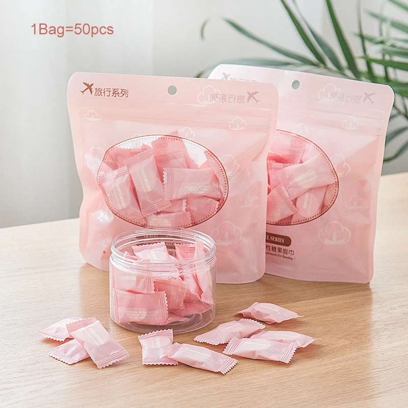 50pcs/lot Outdoor Travel Magic Compressed Disposable Towel Tablet Capsules Cloth Wipes Paper Tissue Mask