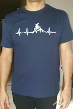 REM-Camiseta de manga corta personalizada para hombre, camiseta divertida con latido del corazón para bicicleta de montaña, de talla grande, a la moda, de algodón familiar