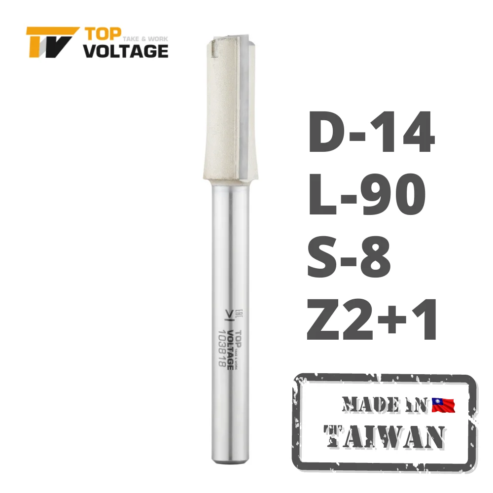 Фреза пазовая врезная Z2+1 D=14x30x90 S=8 TOPVOLTAGE 103818 | Инструменты