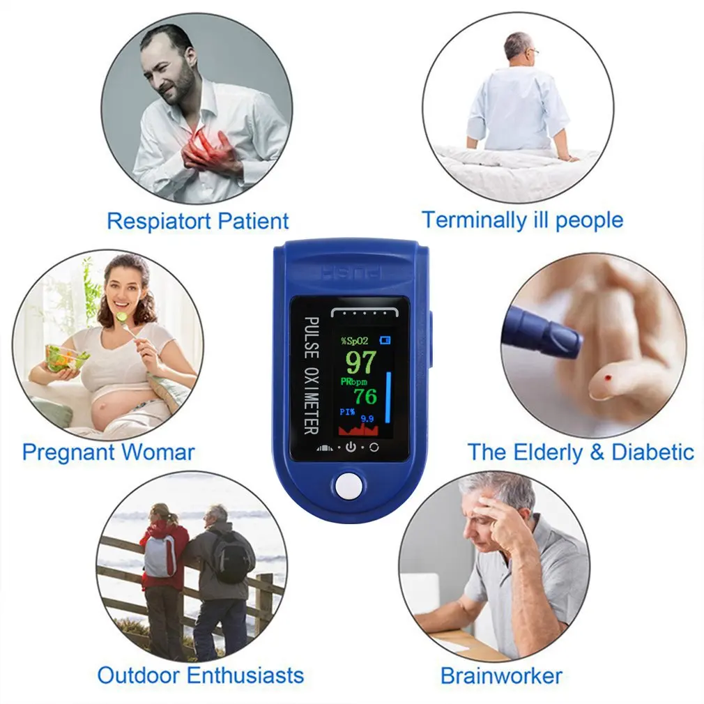 Finger Pulse Oximeter Medical Digital OLED Finger Clip Pulse Oximeter Heart Rate Monitor