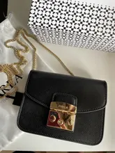 De alta calidad bolsos de cuero genuino de las mujeres cadena de oro bolsa de lujo Cartera de mujer con diseño exclusivo de moda 100% bolso de piel de vacuno