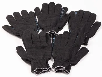 

Cotton gloves with PVC 5 threads (PKG. 5 pairs) Black