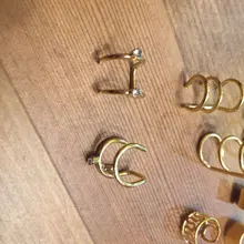 Pendiente de cartílago falso para mujeres y hombres, Clips de oreja sin Piercing, de hojas doradas, joyería, regalos al por mayor