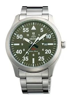 

ORIENT Watch "Flight" Quartz watch FUNG2001F Watch aviator man military watch green dial steel bracelet