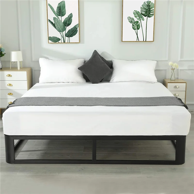 

Bed Frame 12" Metal Platform Bed Frame Heavy Duty Steel Slat Platform Strengthen Support Mattress No Box Spring Needed (Queen)