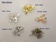 Lote de conectores de Clips dorados de 7 a 8mm, accesorios para collar, 100 unidades