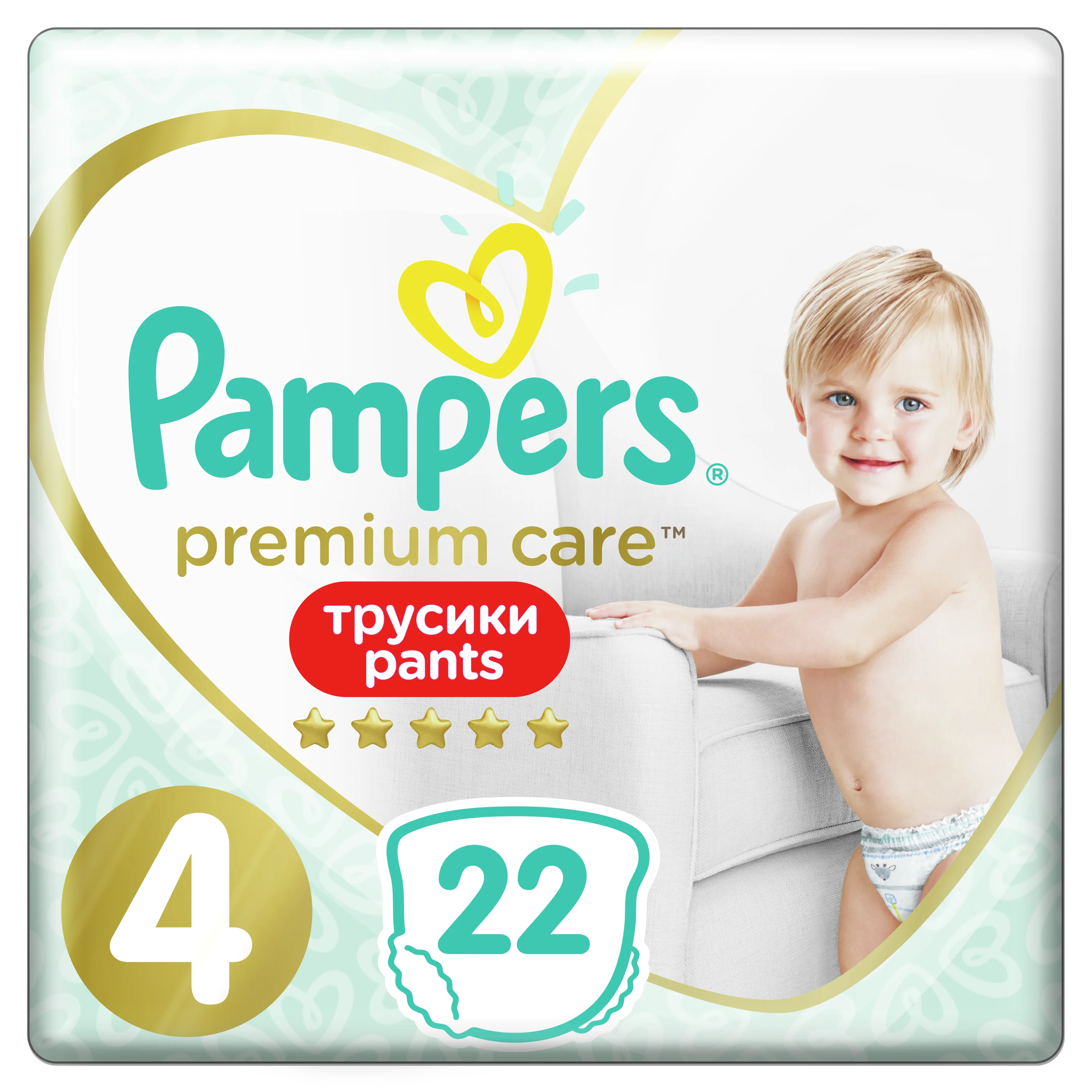 Трусики Pampers Premium Care 9-15 кг, размер 4, 22 шт