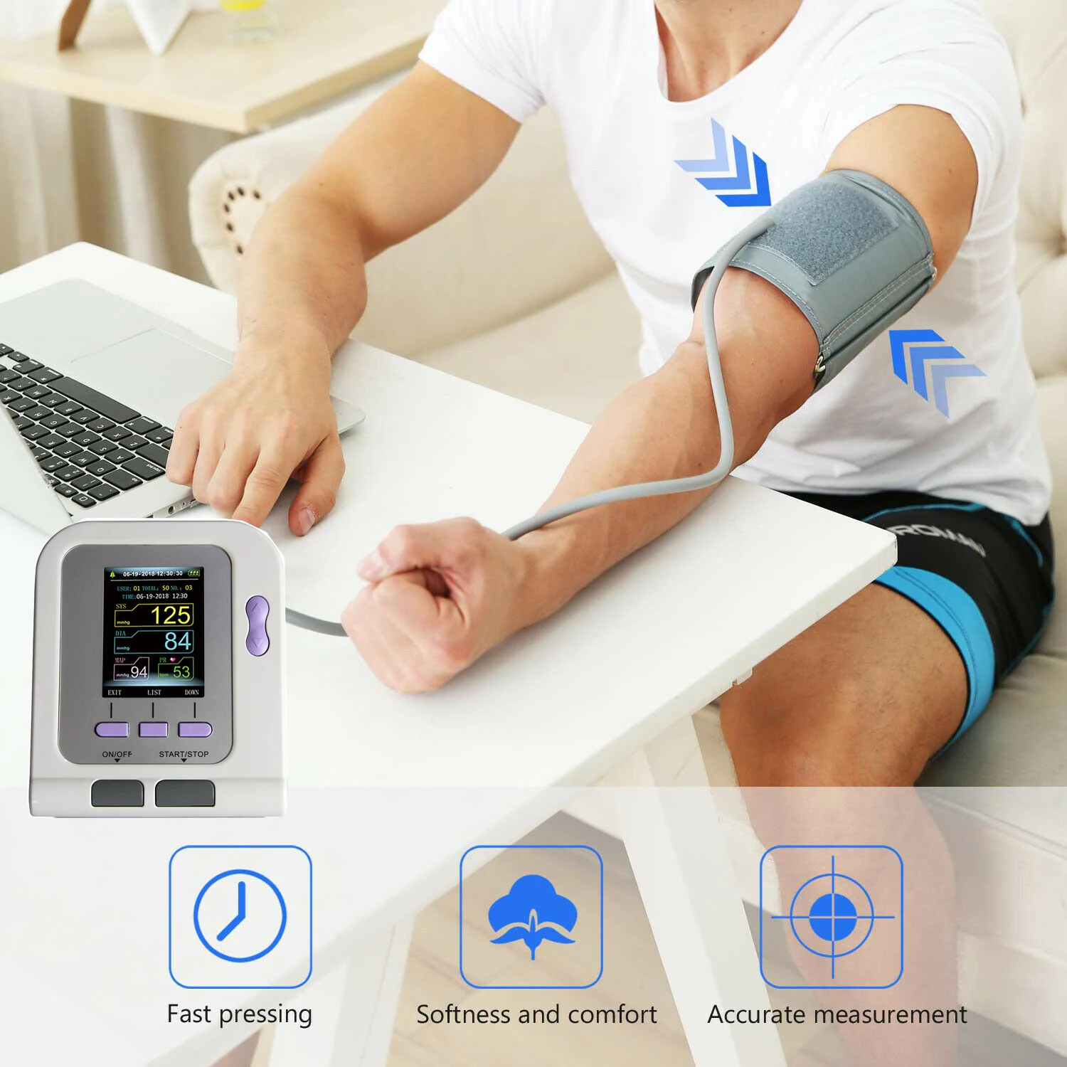 CONTEC08A Blood Pressure Monitor with PC Analysis Software Infant Child  Adult Cuffs