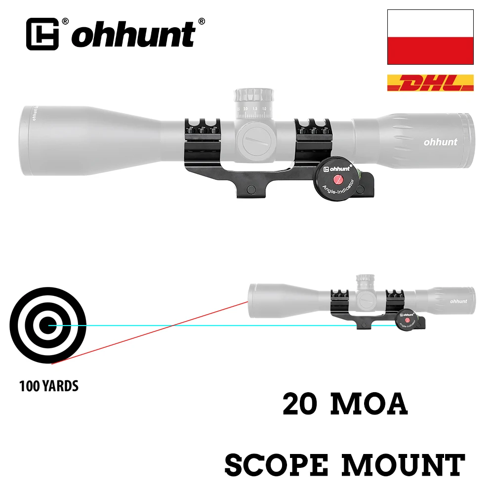 Ohhunt 25 4 мм 30 кольцо тактическое 20 MOA Picatinny телескопическое крепление расширенное с