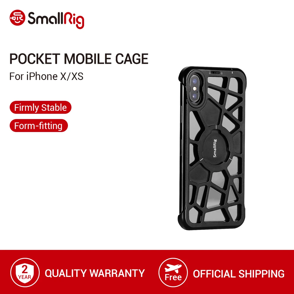 

SmallRig Pocket Mobile Cage For iPhone X/XS Form-fitting Protective Cage With Mount Bayonet To Mount Mobile Head- 2204
