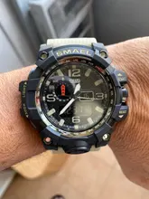 Smael Relojes Deportivos de Marca para Hombre con Doble Pantalla Analógica Digital Led Relojes de Pulsera de Cuarzo Electrónicos Reloj Militar de Natación Impermeable