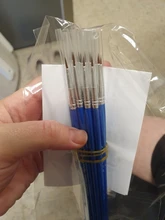 Juego de 20 unidades de pinceles finos pintados a mano, azul, suministros de arte, bolígrafo para dibujo artístico, pincel de nailon