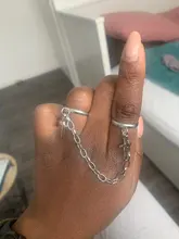 Anillos Punk de Hip Pop para mujer, cadena ajustable multicapa, cuatro anillos abiertos para dedos, anillos giratorios de aleación para mujer, regalo de fiesta