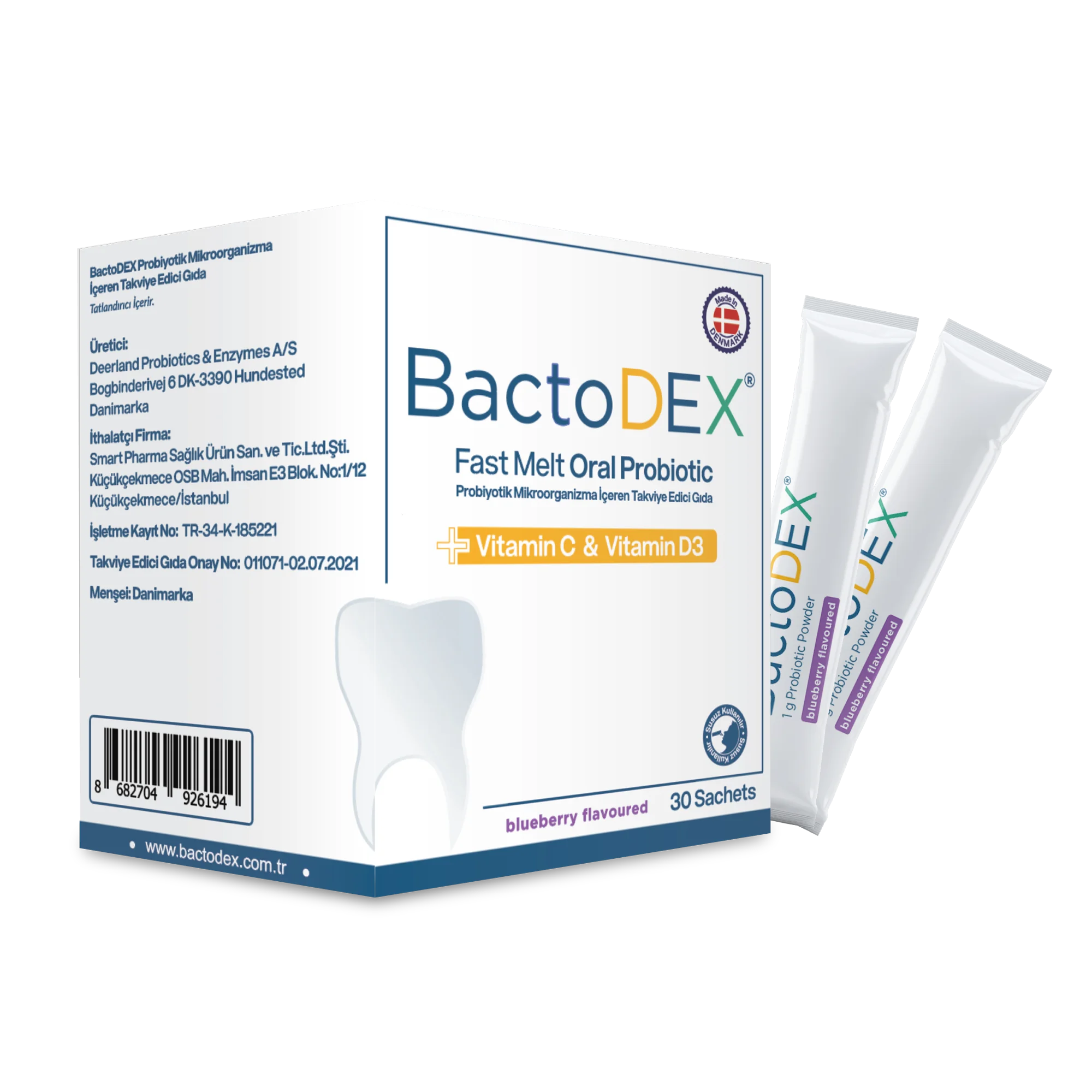 Dentreal bactodex probiótico Oral de Fusión Rápida + vitamina D3