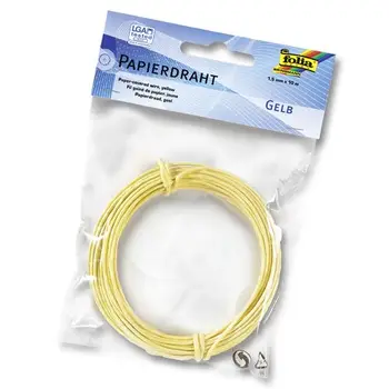 

Wire in paper braid, 1,5mm x 10 m, yellow (79814) Folia
