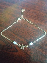 Tobillera plateada de oro para mujer, cuentas de perlas de estrella de mar, pulsera tobillo bohemio, regalo de joyas para pie