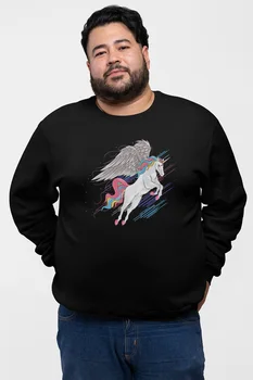 

Angemiel Wear Flying Sweet Unicorn Black Men 'S Sweatshirt