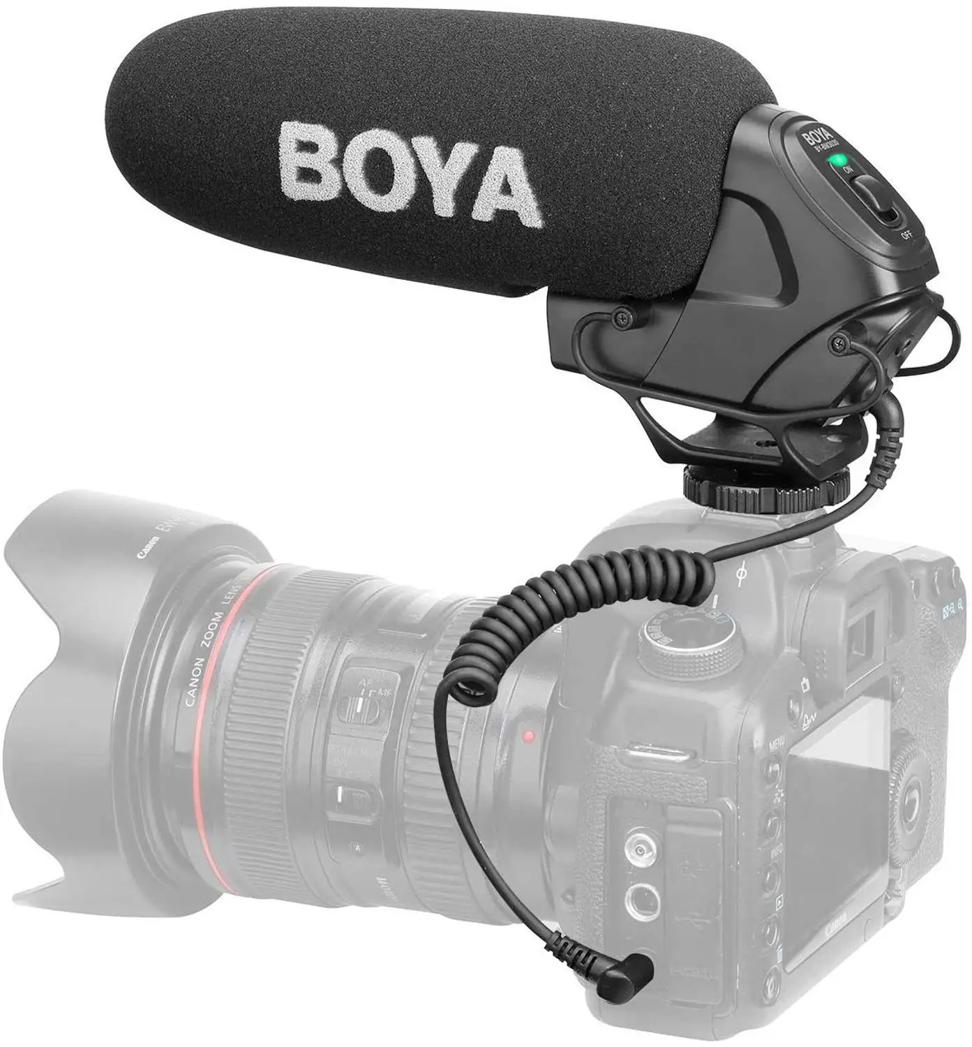 

BOYA BY-BM3030 On-Camera Shotgun Condenser Microphone Mic Supercardioid Intergrated Shock Mount 3.5mm Plug for DSLR Cameras