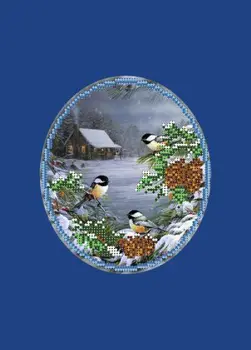 

39/BP embroidery kits with beads and Passepartout 'матренин посадпосад'winter amaze', 20,5*30,5 cm