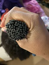 Microlinks-extensiones de cabello brasileño Afro para mujeres negras, cabello virgen 100%, con punta recta, a granel, EverBeauty