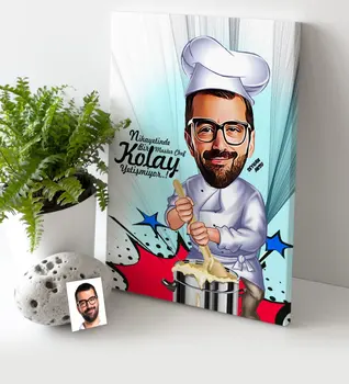 

Personalized Mr Master Chef Cartoon Canvas Table (30x50 cm.) 2