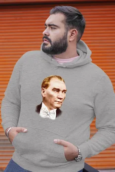 

Angemiel Wear Ataturk Gray Men 'S Hooded Sweatshirt