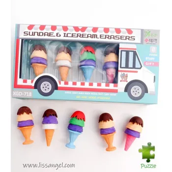 

Box with 5 Ice Cream Erasers