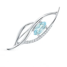 Серебряная брошь с топазами и фианитами SUNLIGHT проба 925