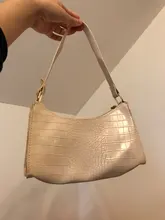 Bolso de mano pequeño de piel sintética con estampado de cocodrilo para mujer, bolso de hombro femenino, a la moda, informal, Retro