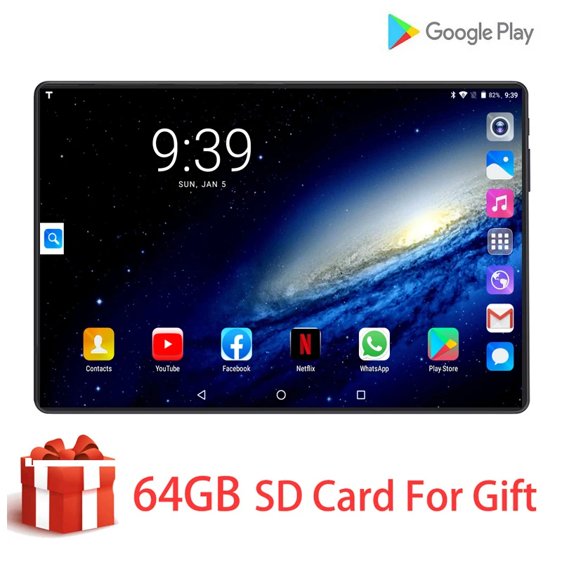 

Android Tablet PC Multi-Language 4G LTE 128GB Tablets MTK Octa Core Tablet 10'' HD Screen 1280*800 Android 9.0 Kids Tablet PC