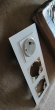 Curtain Switch-Socket Back-Wallpad White-Button French Free-Combination Round Reset DIY