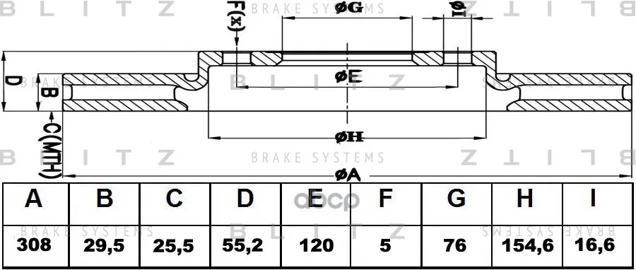 Диск Тормозной Vw T5/Multivan/Touareg 03- Blitz арт. BS0212