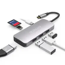Dodocool 7 в 1 USB C USB-C концентратор с Тип C Мощность доставки 4 К видео HDMI USB концентратор для MacBook Pro samsung Galaxy S9 концентратор сплиттеры 3.0