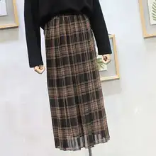 Женские осенние зимние винтажные черные юбки женские faldas mujer Длинные вечерние макси юбки с высокой талией