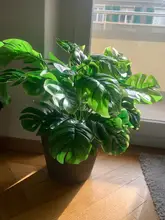 Fake-Plants Monstera-Leaves Bedroom-Decoration Living-Room Artificial Green Home Garden