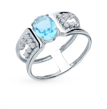 

Silver ring with crystals and cubic zirconia sunlight sample 925