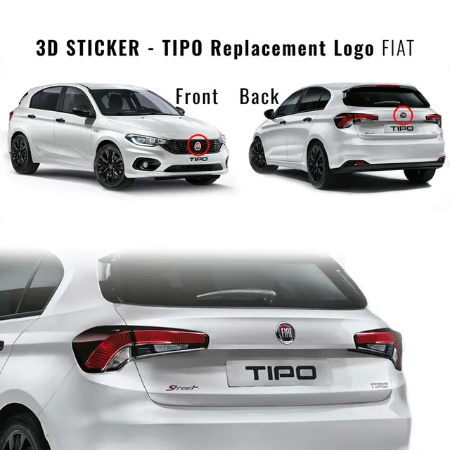 Adhesive 3d Fiat Replacement Logo For Fiat Tipo Front + Back - Car Stickers  - AliExpress