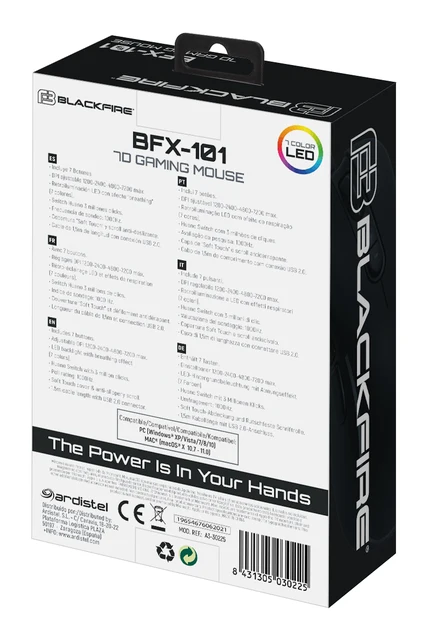 BLACKFIRE PC GAMING MOUSE 7D 7200DPI BFX-101 5