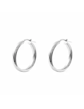 

Silver earrings Hoops half 24x4mm