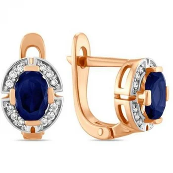 

Lucas gold earrings with sapphires and diamonds in red gold