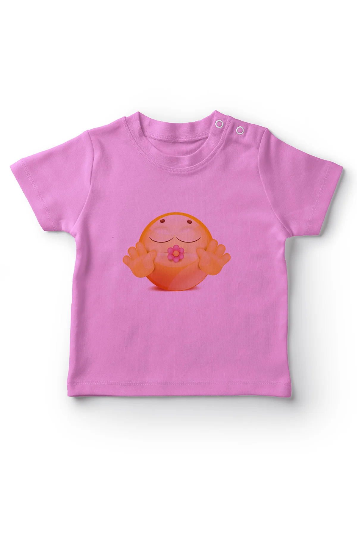 Angemiel Baby Cute Emoji Girl T-Shirt Pink | Мать и ребенок