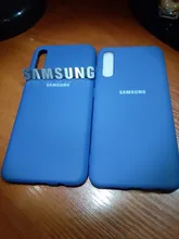 Funda trasera de silicona líquida para Samsung Galaxy A50, A70, A30S, A70, A70S