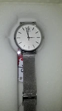 SK – relojes superfino para mujer, malla plateada, de acero inoxidable, informal, de pulsera, femenino