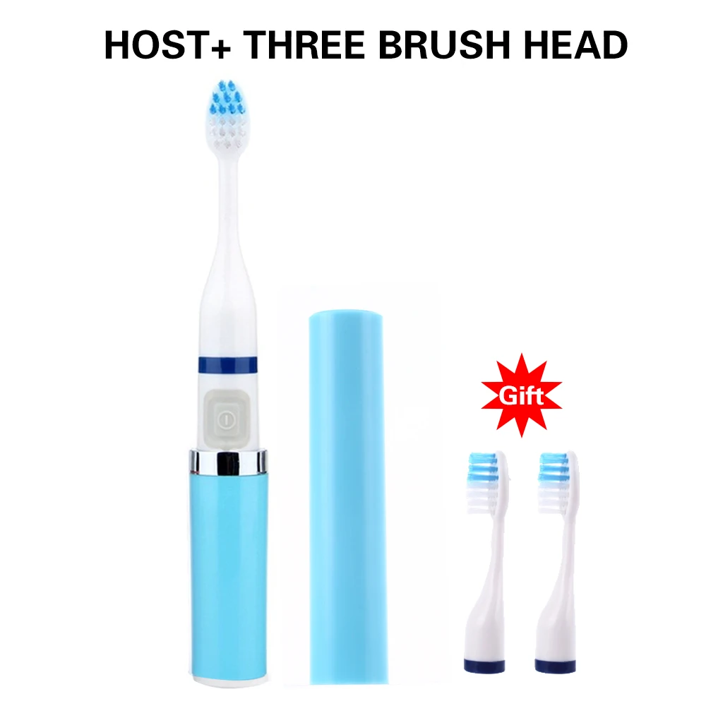 Blue Toothbrush Электрическая зубная щетка звуковая волна зубная щетка здоровая дорожная зубная щетка с замененной 3 щеткой головка гигиена полости рта зубная щетка - Цвет: Blue Toothbrush